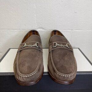 Santoni Brown Suede Loafers